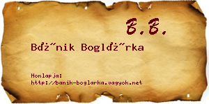 Bánik Boglárka névjegykártya